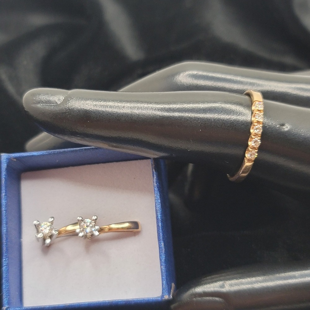 Diamond Ring & Earings set 14K Yellow Gold
